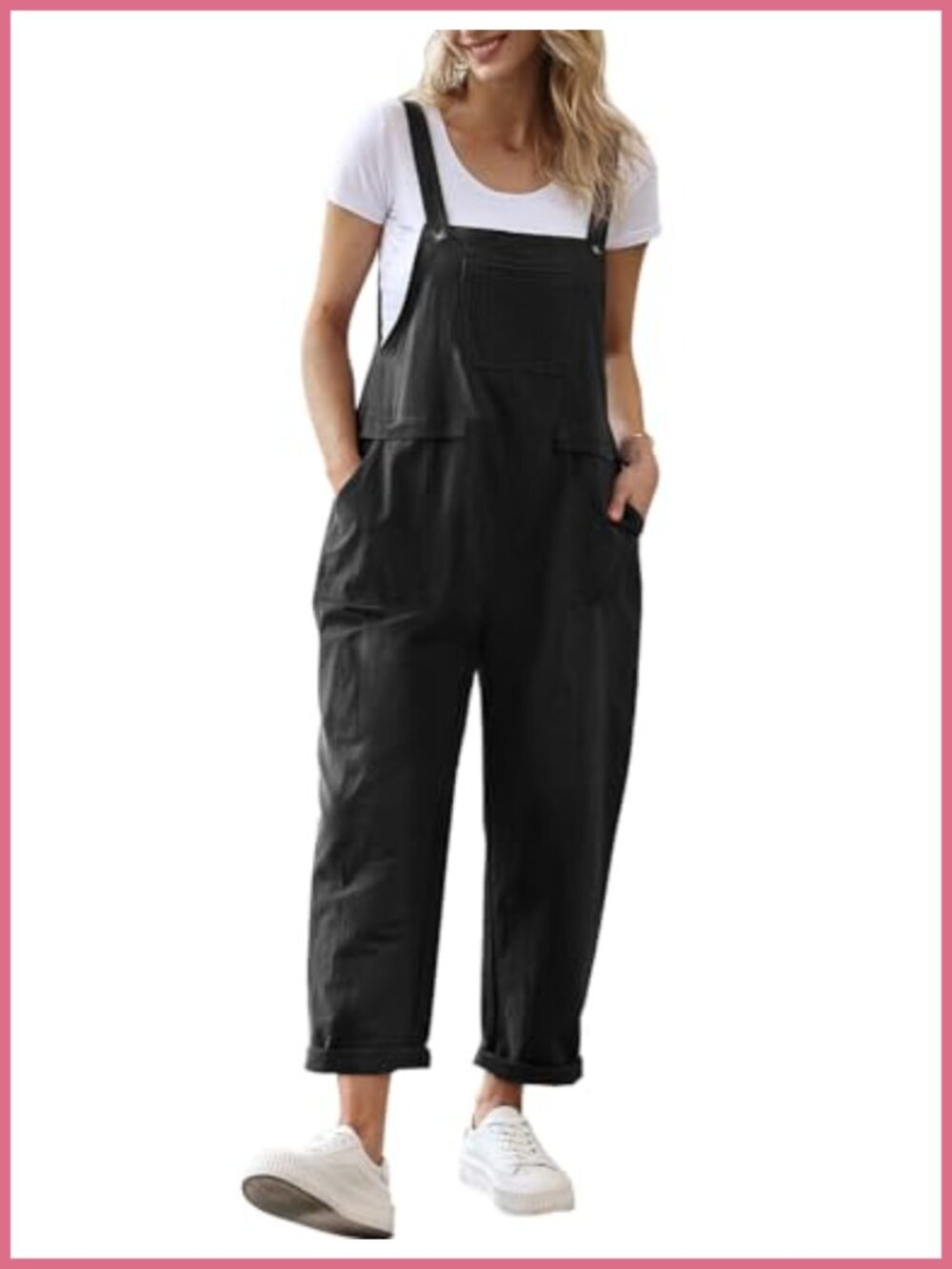 Women's Cotton Overalls Casual Loose Baggy Bib Pants Rompers Jumpsuits